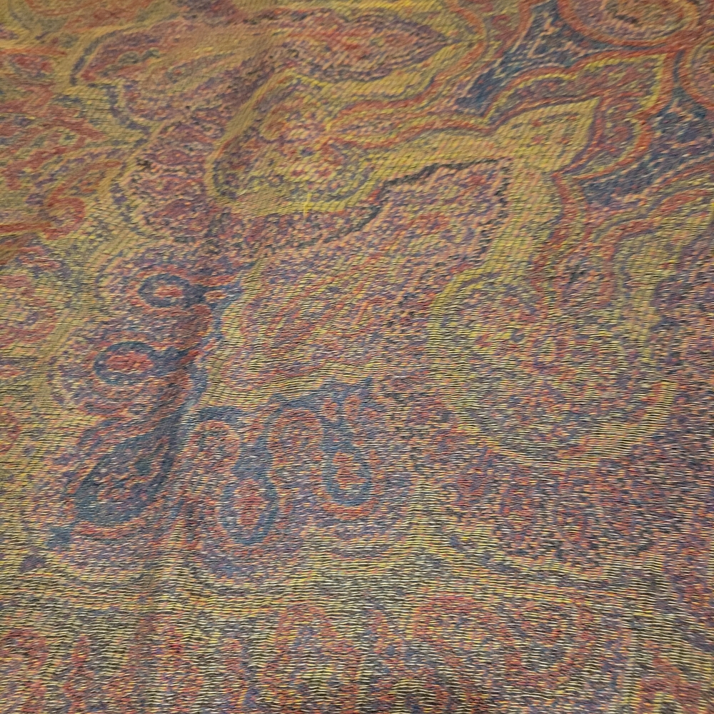 Perry Ellis Multicolor Textured Scarf 52 in by 52 in 100 % Wool Made In Japan - Picture 7 of 7